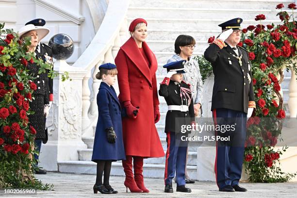 Princess Caroline Of Hanover, Princess Gabriella of Monaco, Princess Charlene of Monaco, Prince Jacques of Monaco, Princess Stephanie of Monaco and...