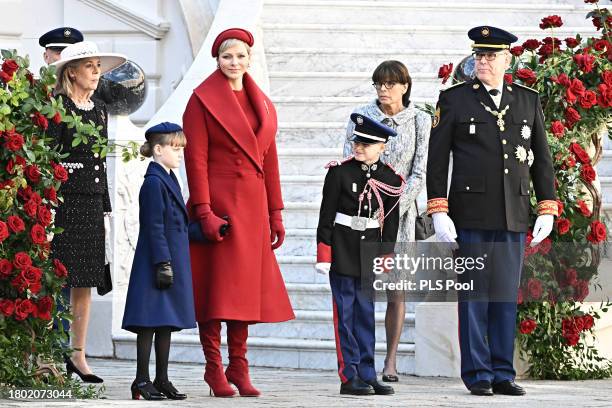 Princess Caroline Of Hanover, Princess Gabriella of Monaco, Princess Charlene of Monaco, Prince Jacques of Monaco, Princess Stephanie of Monaco and...