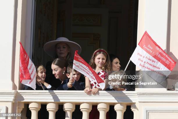 Stefano Casiraghi, Princess Alexandra of Hanover, Princess Caroline of Hanover, Balthazar Rassam, India Casiraghi and Francesco Casiraghi attend the...