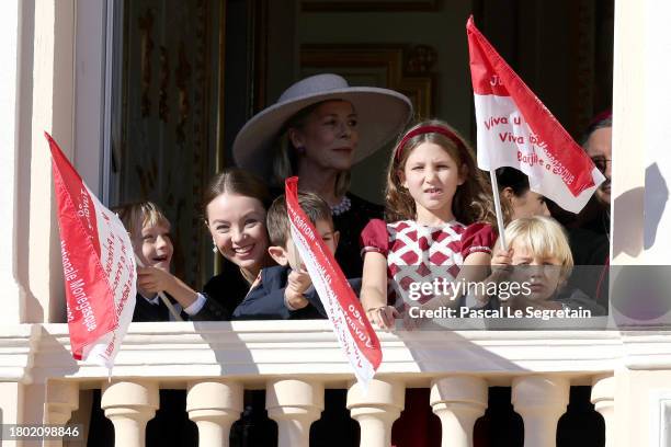 Stefano Casiraghi, Princess Alexandra of Hanover, Princess Caroline of Hanover, Balthazar Rassam, India Casiraghi and Francesco Casiraghi attend the...