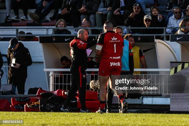 Pierre MIGNONI head coach and Jean-Baptiste GROS of Toulon during the Top 14 match between Rugby Club Toulonnais and Castres Olympique at Felix Mayol...