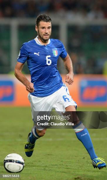 Antonio Candreva of Italy in action during the FIFA 2014 World Cup Qualifier group B match between Italy and Bulgaria at Stadio Renzo Barbera on...