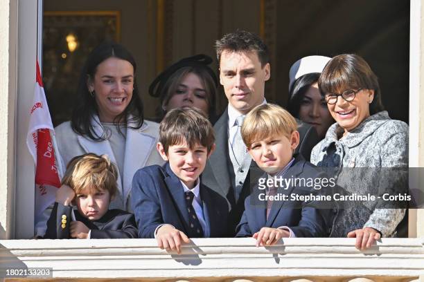 Pauline Ducruet, Louis Ducruet, Maximilian Casiraghi, Raphael Elmaleh, Sacha Casiraghi and Princess Stephanie of Monaco attend the Monaco National...