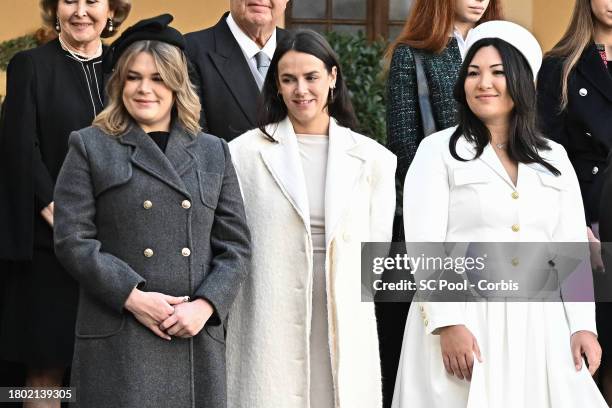 Camille Gottlieb, Pauline Ducruet and Marie Chevallier attend the Monaco National Day 2023 on November 19, 2023 in Monaco, Monaco.