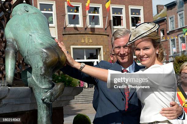 King Philippe and Queen Mathilde attend an official visit the Province of Brabant Wallon on September 10, 2013 in Wavre, Belgium.