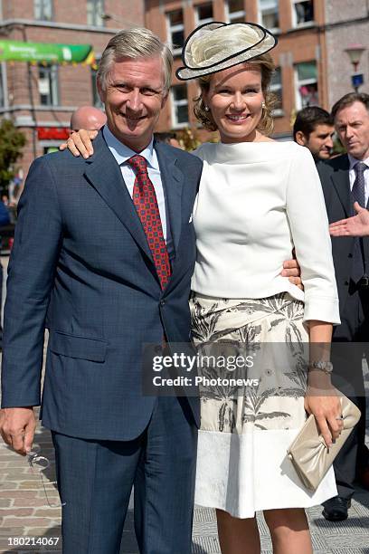 King Philippe and Queen Mathilde attend an official visit the Province of Brabant Wallon on September 10, 2013 in Wavre, Belgium.