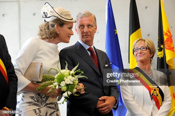 King Philippe and Queen Mathilde attend an official visit the Province of Brabant Wallon on September 10, 2013 in Wavre, Belgium.