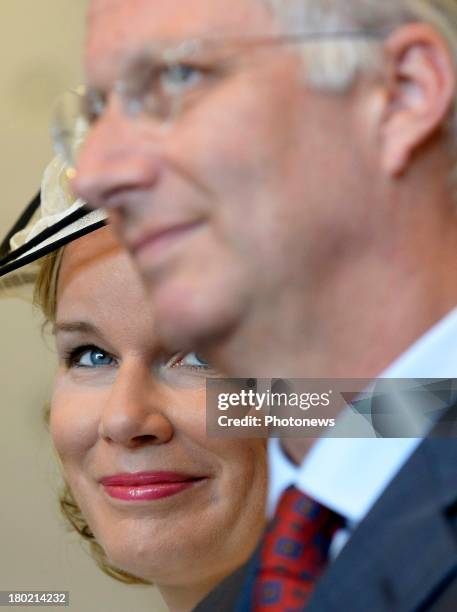 King Philippe and Queen Mathilde attend an official visit the Province of Brabant Wallon on September 10, 2013 in Wavre, Belgium.