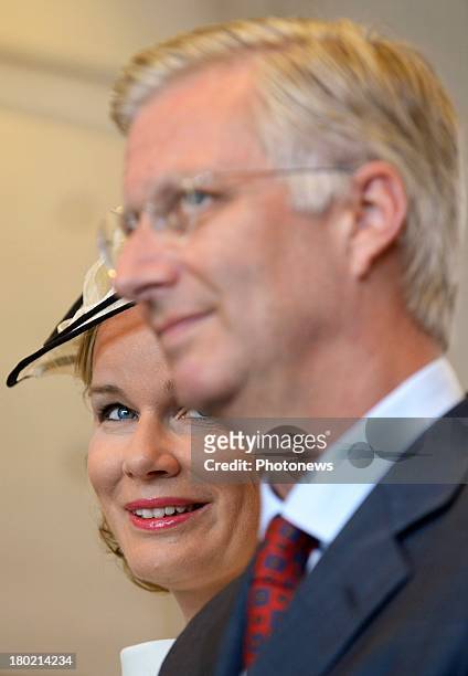 King Philippe and Queen Mathilde attend an official visit the Province of Brabant Wallon on September 10, 2013 in Wavre, Belgium.