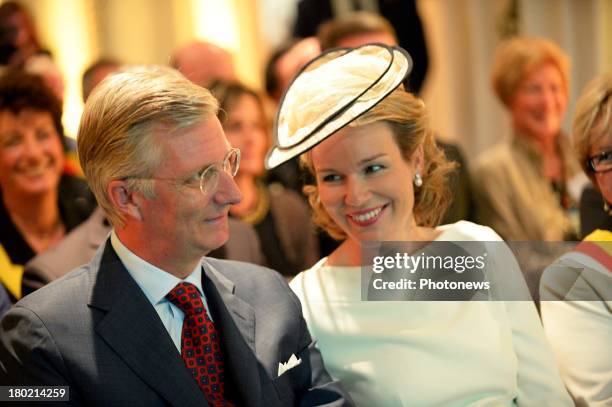 King Philippe and Queen Mathilde attend an official visit the Province of Brabant Wallon on September 10, 2013 in Wavre, Belgium.