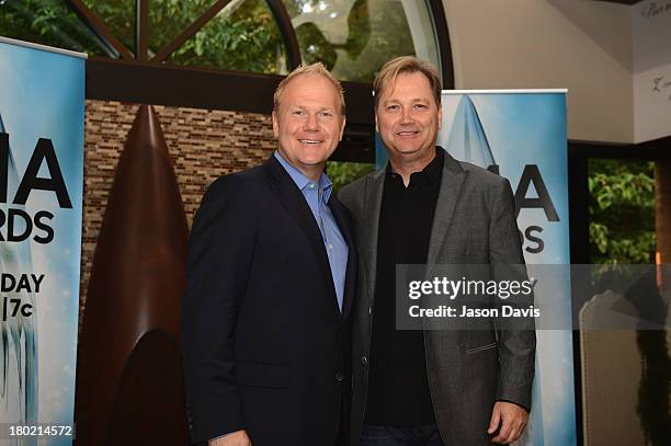 Troy Tomlinson and Steve Wariner at The 47th Annual CMA Awards Nominee Announcements at CMA Atrium on September 10, 2013 in Nashville City.