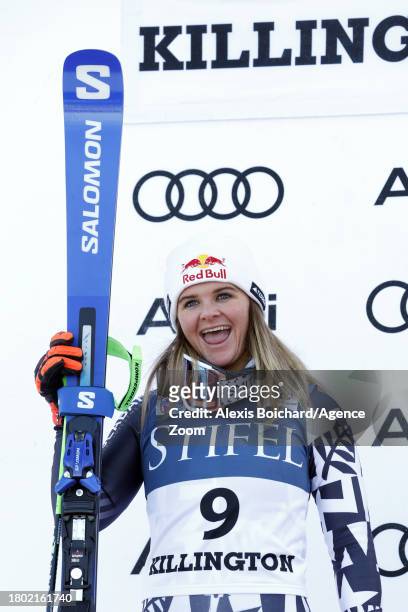 Alice Robinson of Team New Zealand takes 2nd place during the Audi FIS Alpine Ski World Cup Women's Giant Slalom on November 25, 2023 in Killington,...