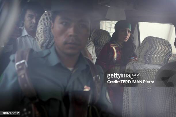 Before the concert, Aryana Sayeed arrives with an escort of soldiers armed with Kalashnikovs that ensure her protection, Aryana poses with...