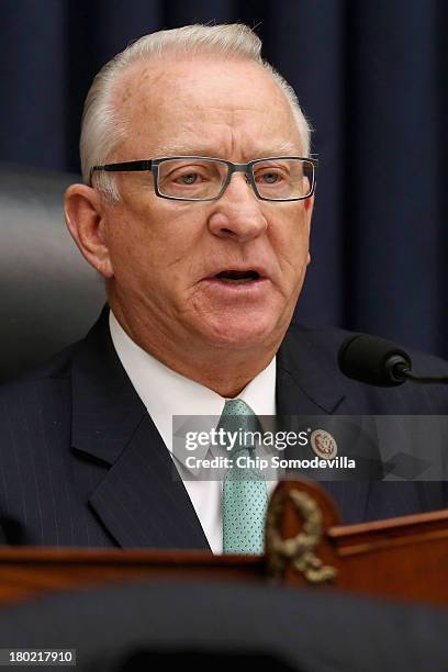 House Armed Services Committee Chairman Buck McKeon presides over a hearing about the U.S. Response to the Syrian government's alleged use of...
