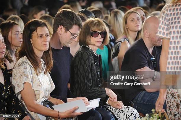 Anna Wintour attends the Tory Burch show during Spring 2014 Mercedes-Benz Fashion Week at David H. Koch Theater at Lincoln Center on September 10,...