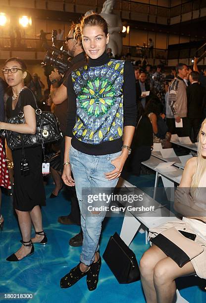 Model Jessica Hart attends the Tory Burch show during Spring 2014 Mercedes-Benz Fashion Week at David H. Koch Theater at Lincoln Center on September...