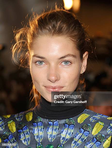 Model Jessica Hart attends the Tory Burch show during Spring 2014 Mercedes-Benz Fashion Week at David H. Koch Theater at Lincoln Center on September...