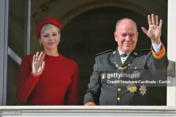 Princess Charlene of Monaco, and Prince Albert II of Monaco attend the Monaco National Day 2023 on November 19, 2023 in Monaco, Monaco.
