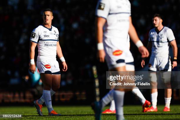 Adrien SEGURET of Castres during the Top 14 match between Rugby Club Toulonnais and Castres Olympique at Felix Mayol Stadium on November 25, 2023 in...