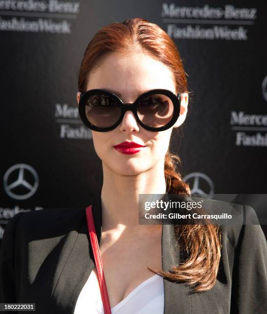 Miss USA 2011 Alyssa Campanella attends 2014 Mercedes-Benz Fashion Week during day 5 on September 9, 2013 in New York City.