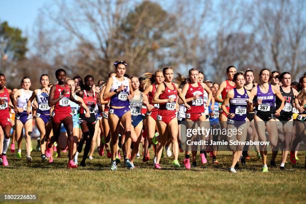 Runners compete during the Division I Men's and Women's Cross Country Championship held at Panorama Farms on November 18, 2023 in Earlysville,...