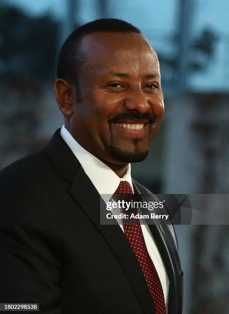 Ethiopian Prime Minister Abiy Ahmed arrives at the German federal Chancellery prior to the 5th Compact With Africa summit on November 19, 2023 in...