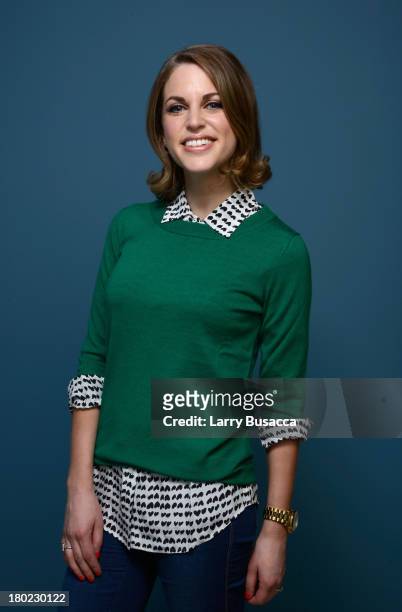 Actress Amy Huberman of 'The Stag' poses at the Guess Portrait Studio during 2013 Toronto International Film Festival on September 10, 2013 in...