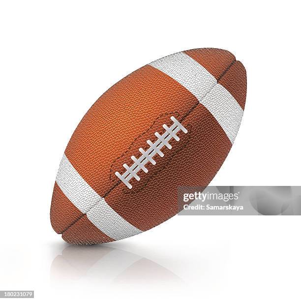 lone rugby ball on white background - cowhide stock illustrations