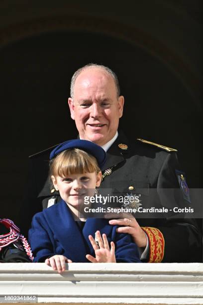 Prince Albert II of Monaco and Princess Gabriella of Monaco attend the Monaco National Day 2023 on November 19, 2023 in Monaco, Monaco.
