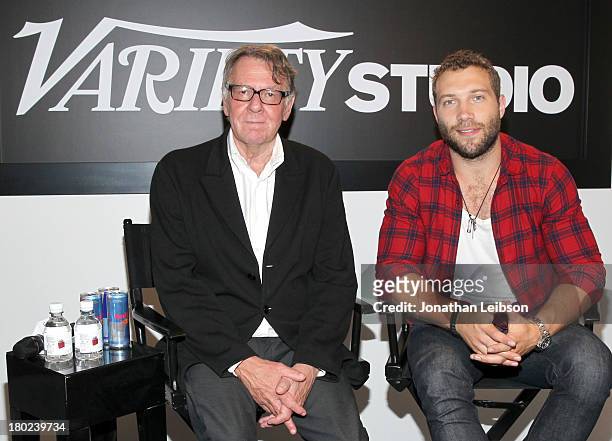 Actors Tom Wilkinson and Jai Courtney attend the Variety Studio presented by Moroccanoil at Holt Renfrew during the 2013 Toronto International Film...