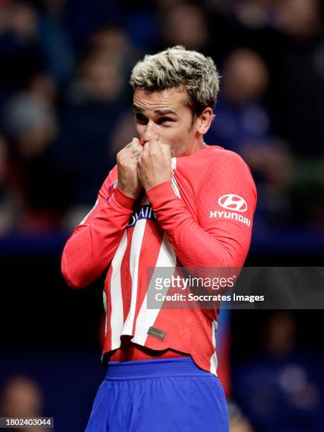 Antoine Griezmann of Atletico Madrid celebrates 1-0 during the LaLiga EA Sports match between Atletico Madrid v Real Mallorca at the Civitas...