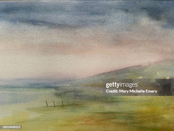 semi abstract landscape - shallow depth stock illustrations