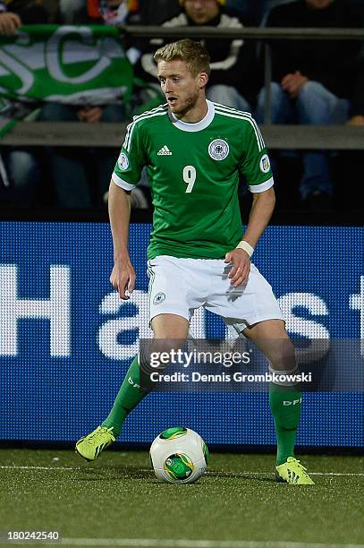 Andre Schuerrle of Germany controls the ball during the FIFA 2014 World Cup Qualifier match between Faeroe Islands and Germany on September 10, 2013...