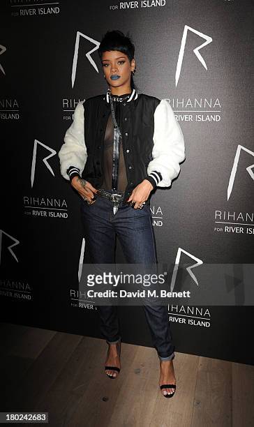 Rihanna attends a photocall to launch to Rihanna for River Island SS14 collection on September 10, 2013 in London, England.