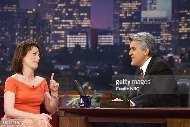 Episode 2034 -- Pictured: Actress Jane Kaczmarck during an interview with host Jay Leno on April 10, 2001 --