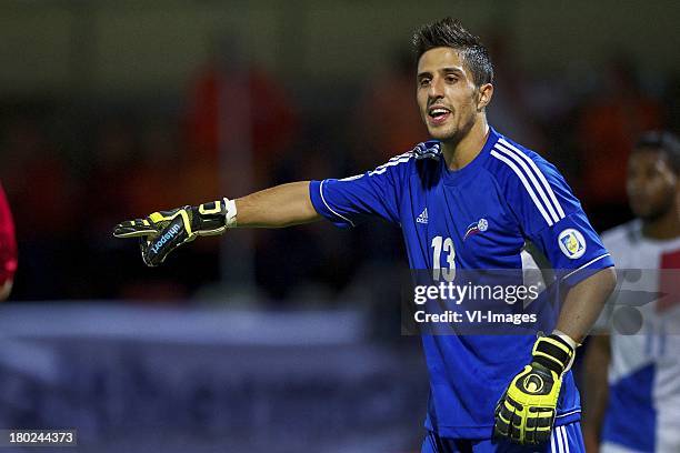 Goalkeeper Ferran Pol Perez of Andorra during the FIFA 2014 World Cup qualifier match between Andorra and the Netherlands at Estadi Comunal on...