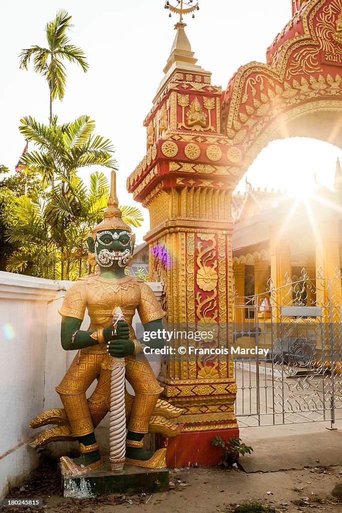 Yaksha guard statue in front of temple