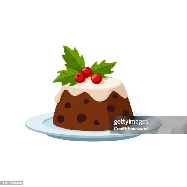 christmas cake - christmas cake stock illustrations