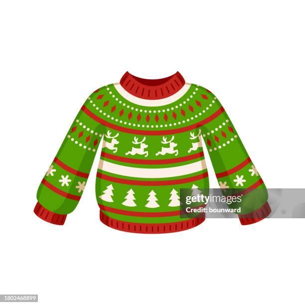 stockillustraties, clipart, cartoons en iconen met christmas sweater - lelijkheid