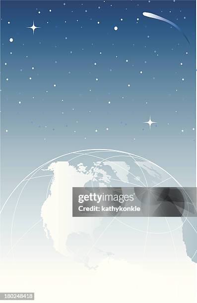 wireframe globe in space vertical - wireframe globe stock illustrations