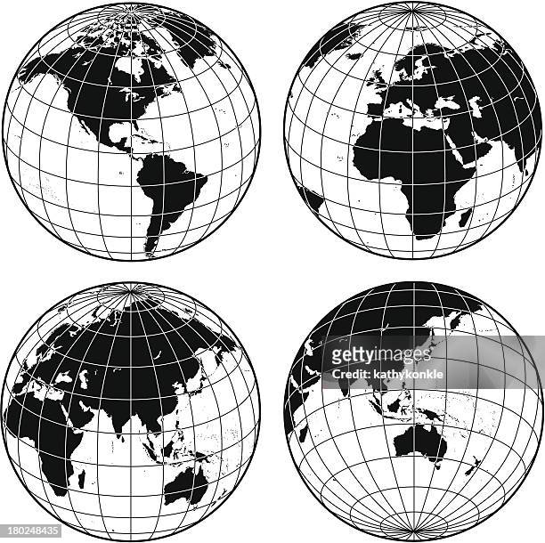 gitternetzlinien globes - globus stock-grafiken, -clipart, -cartoons und -symbole
