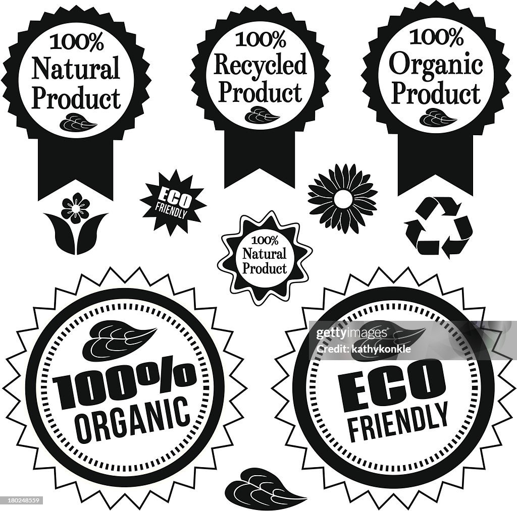 Eco Ribbons Eco Friendly Seals And Ribbons High-Res Vector Graphic - Getty Images