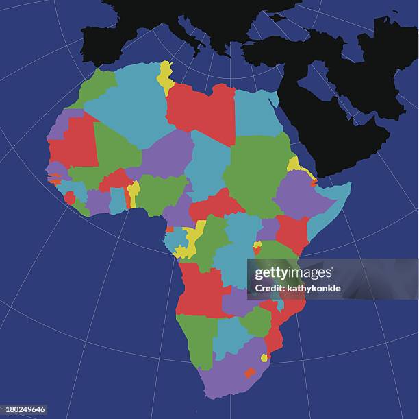 africa colorful country borders - southern hemisphere stock illustrations