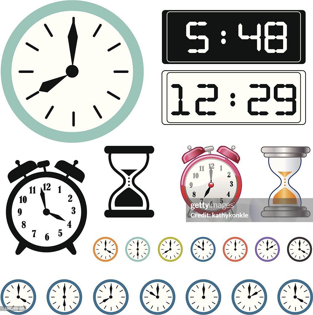 Digital And Analog Clocks High-Res Vector Graphic - Getty Images