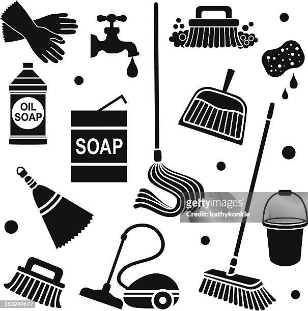 cleaning icons - bar of soap stock illustrations