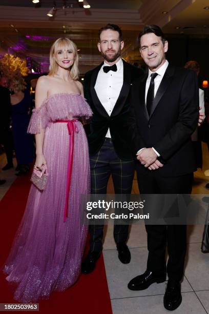 Joanna Vanderham, Craig McGinlay and Dougray Scott attend the 2023 BAFTA Scotland Awards held at the DoubleTree by Hilton Glasgow Central on November...