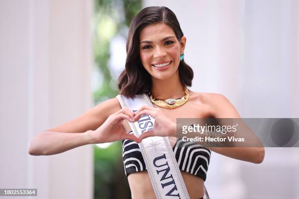 Miss Universe 2023 Sheynnis Palacios poses for a portrait session during the The 72nd Miss Universe Competition - Winner's Media Opportunity at Hotel...