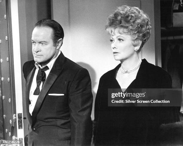 American actor-comedians Bob Hope , as Larry Gilbert, and Lucille Ball as Kitty Weaver, in 'The Facts Of Life', directed by Melvin Frank and Norman...
