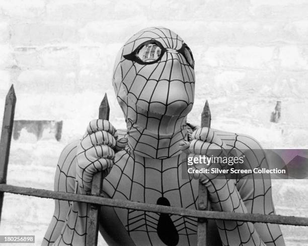 American-born Australian actor Nicholas Hammond as Spider-Man in the US TV series 'The Amazing Spider-Man', circa 1978.