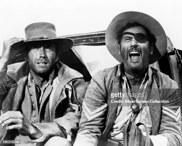 Clint Eastwood as 'Blondie', and Eli Wallach as Tuco in 'The Good, The Bad And The Ugly', directed by Sergio Leone, 1966.